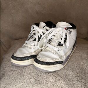 Kids Nike Jordan White Sneakers with Black Trim